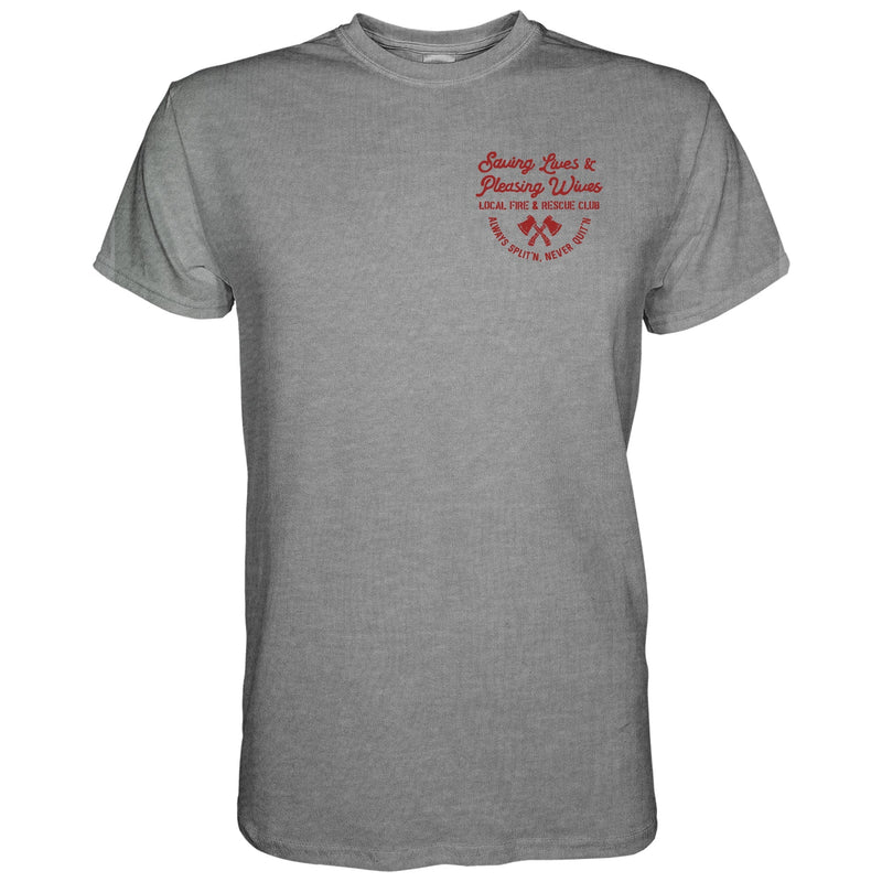 Load image into Gallery viewer, Saving Lives &amp; Pleasing Wives Fire &amp; Rescue Club Men's T-Shirt
