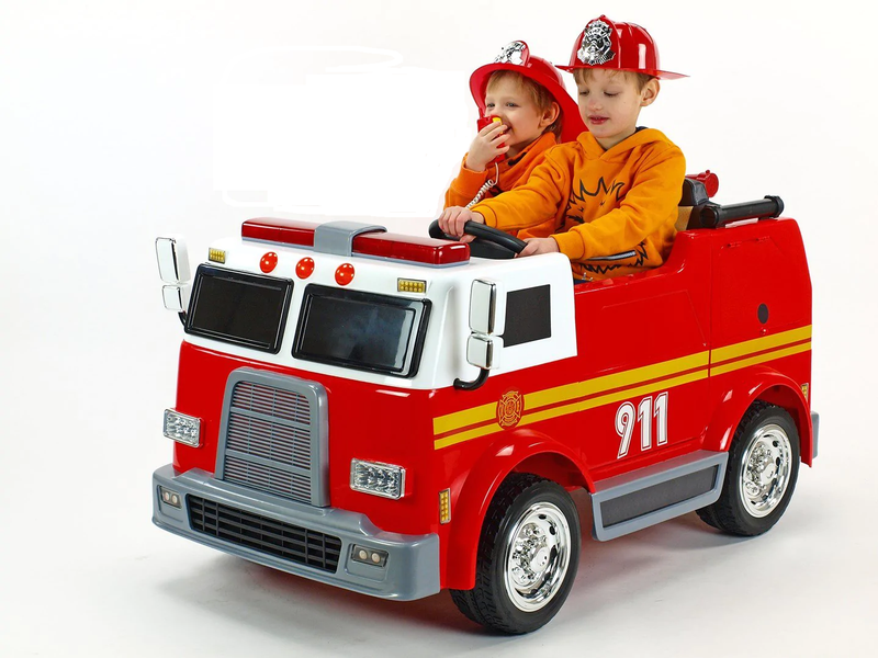 Load image into Gallery viewer, 2 Seater Fire Truck Ride On Toy W/Wireless Control Working Water Shooting Hose Function PA System Red
