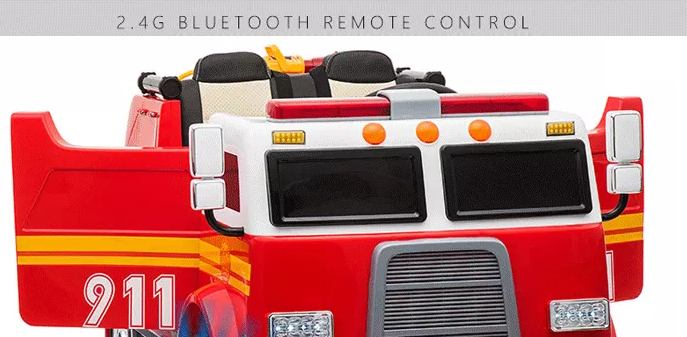 Load image into Gallery viewer, 2 Seater Fire Truck Ride On Toy W/Wireless Control Working Water Shooting Hose Function PA System Red

