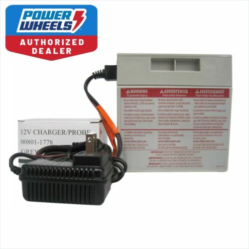 Load image into Gallery viewer, Fisher Price Genuine 12V Gray Battery and Charger Set for Power Wheels

