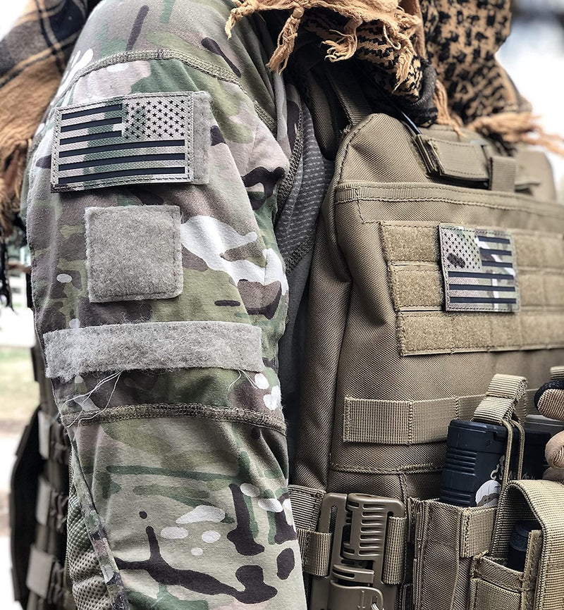 Load image into Gallery viewer, (PAIR of TWO) Reflective 3D US Flag Patch with Hook and Loop
