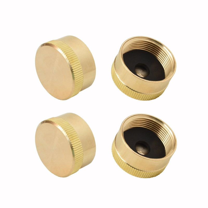 Load image into Gallery viewer, Flame King 1 lb Propane Tank Caps - Brass Cylinder Caps (4 Pack)
