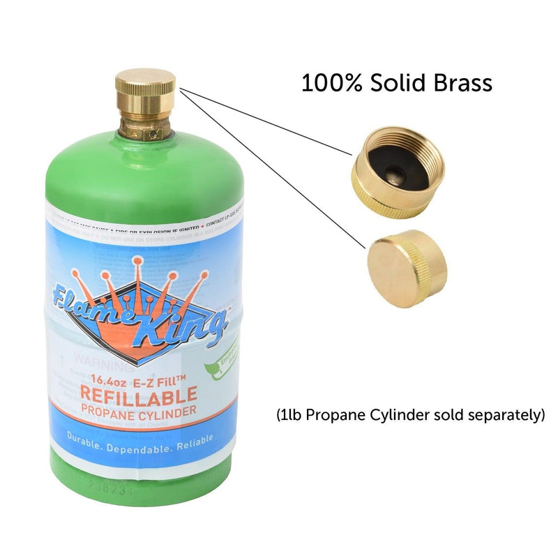 Load image into Gallery viewer, Flame King 1 lb Propane Tank Caps - Brass Cylinder Caps (4 Pack)
