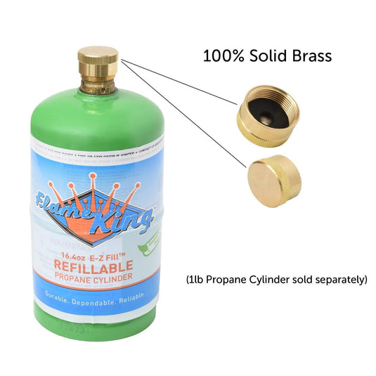 Flame King 1 lb Propane Tank Caps - Brass Cylinder Caps (4 Pack)