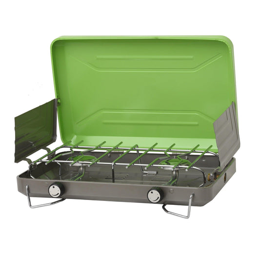 Flame King 2 Burner Portable Propane Gas Camping Stove Grill - Skoutley Outdoors LLC