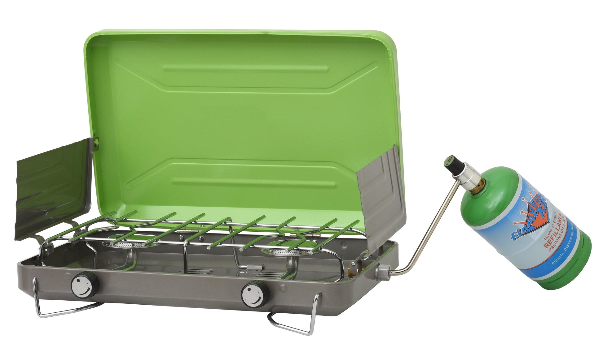 Flame King 2 Burner Portable Propane Gas Camping Stove Grill - Skoutley Outdoors LLC