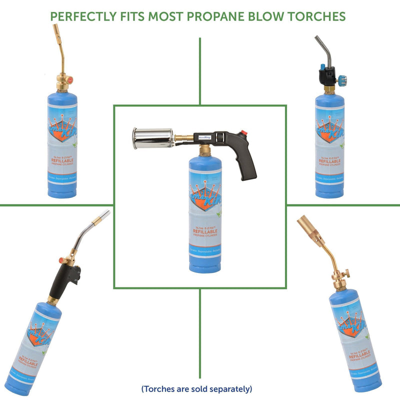 Load image into Gallery viewer, Flame King 1lb Refillable Propane Tank Welding LP Cylinder 14.1 - 2 Pack Eco Friendly Sustainable Tank
