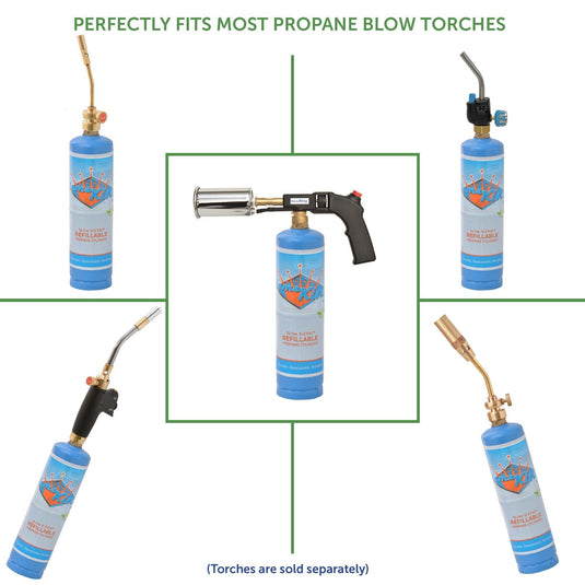 Flame King 1lb Refillable Propane Tank Welding LP Cylinder 14.1 - 2 Pack Eco Friendly Sustainable Tank