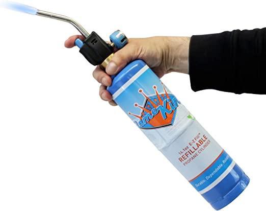 Load image into Gallery viewer, Flame King 1lb Refillable Propane Tank Welding LP Cylinder 14.1 - 2 Pack Eco Friendly Sustainable Tank
