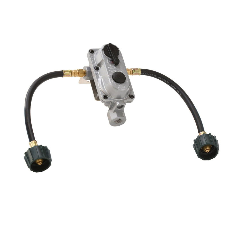 Load image into Gallery viewer, Flame King 2 Stage Auto Propane Gas Regulator with Pls Cover &amp; Long Mount Bracket &amp; 2-12" Pigtails
