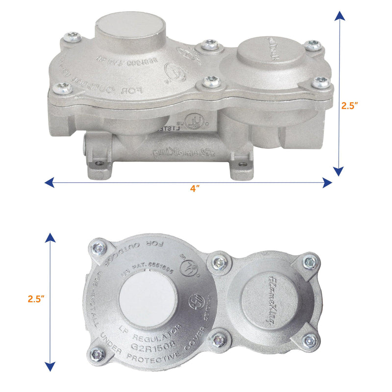 Load image into Gallery viewer, Flame King 2-Stage 150,000 BTU Propane LP Vertical Super Compact Regulator
