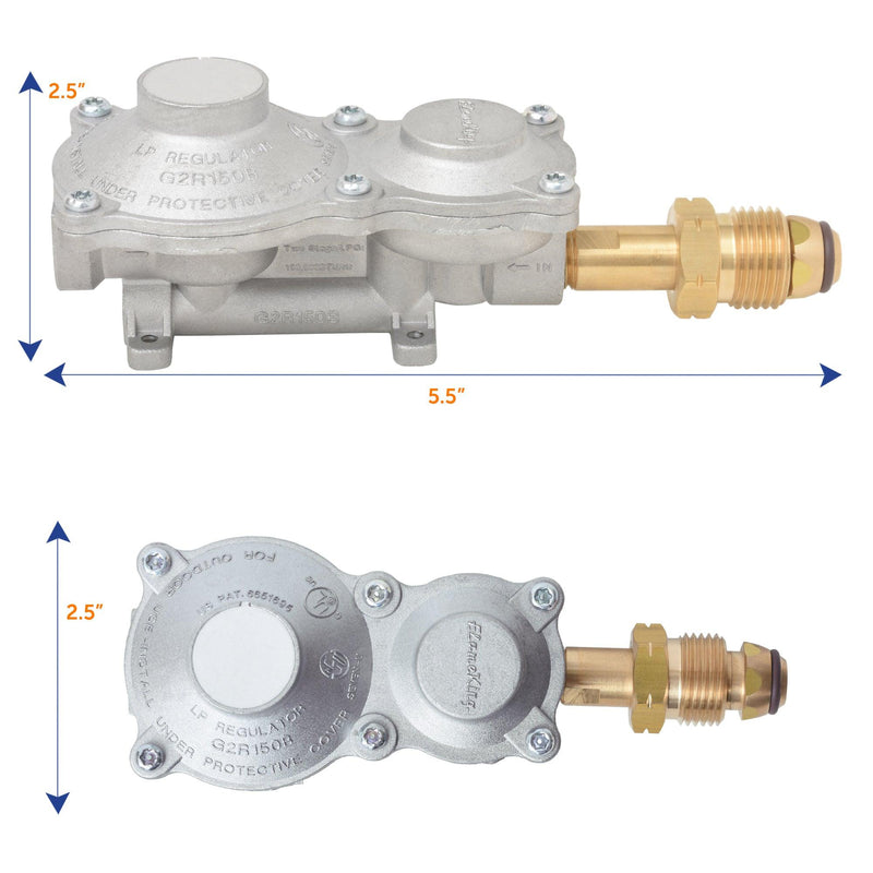Load image into Gallery viewer, Flame King 2-Stage 150,000 BTU Propane LP Horizontal Super Compact Regulator
