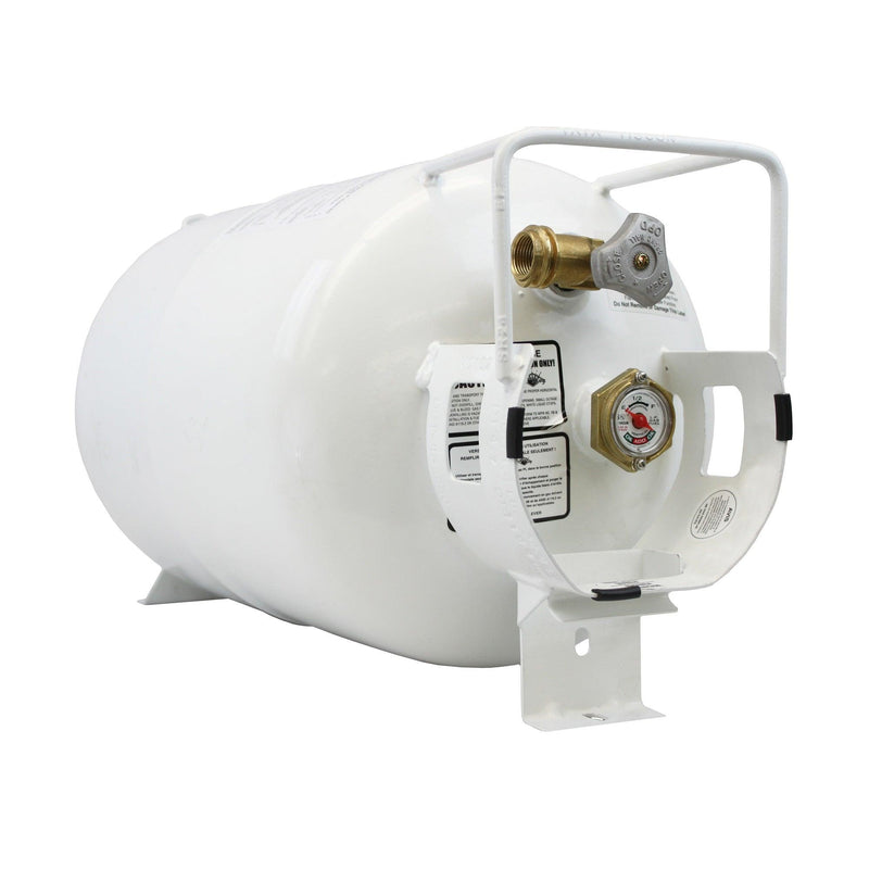 Load image into Gallery viewer, Flame King 30lb Horizontal Propane Cylinder Tank With Valve and Gauge RV Trailer
