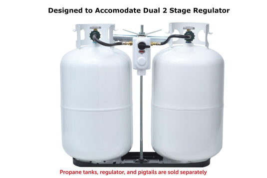 Flame King 30lb Rack for Dual Propane Tank RVs & Trailers