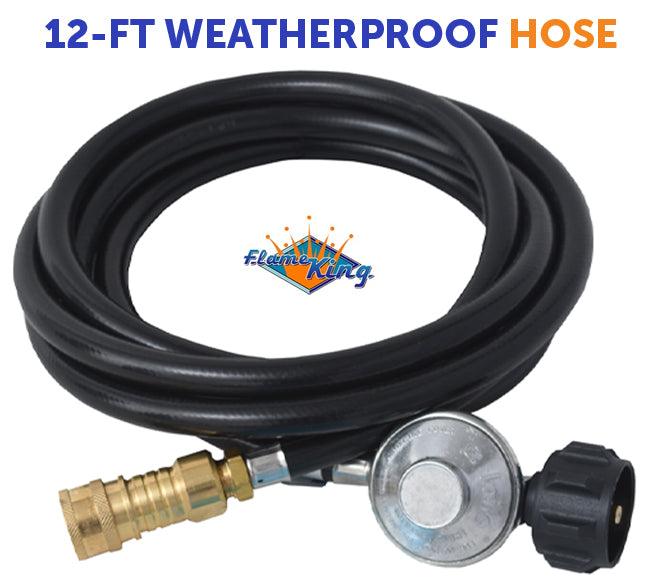 Load image into Gallery viewer, 12FT QCC/Type 1 Regulator Hose with 1/4 Quick-Connect Adapter for Flame King Heaters and Buddy Mr Heaters
