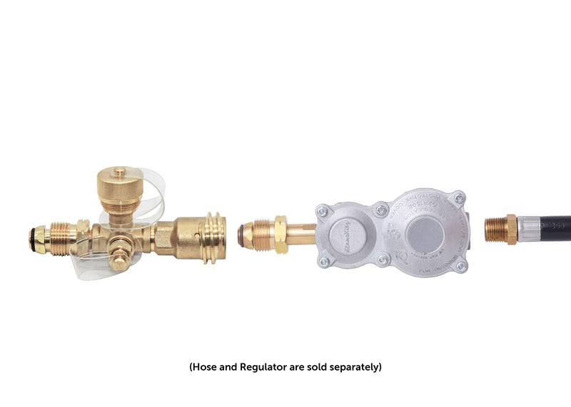 Load image into Gallery viewer, 4 Port Brass Tee Propane Adapter - Flame King
