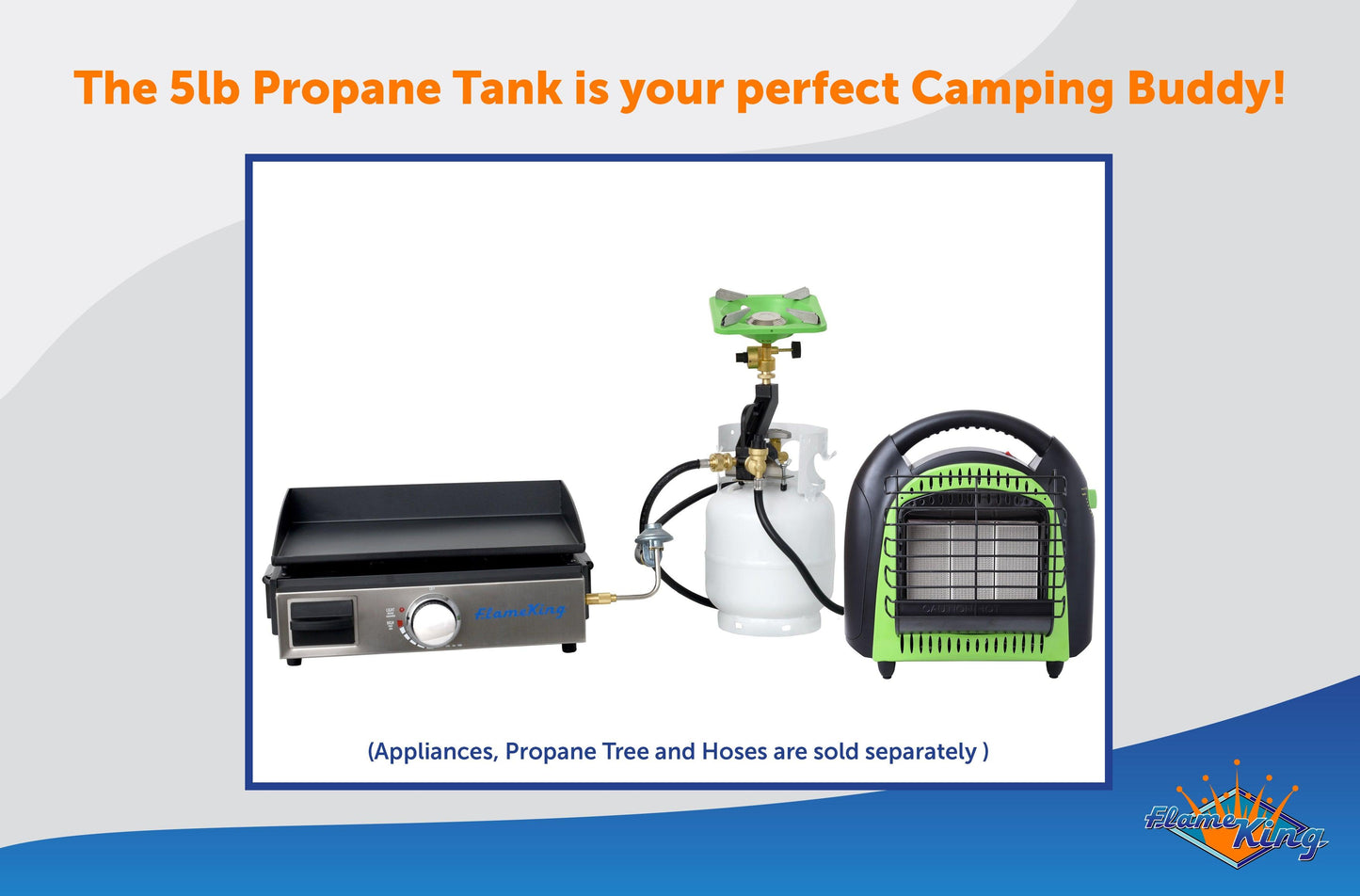 Flame King 5lb Propane Tank LP Cylinder with OPD - Skoutley Outdoors LLC