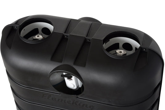 Flame King Dual 30LB LP Propane Tank Light Plastic Heavy Duty Cover RV Trailer Black