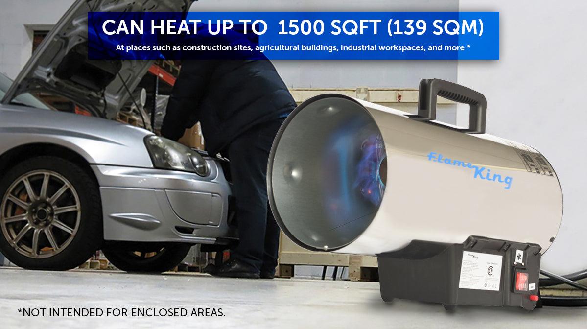 Flame King Forced Air Heater Portable Propane Tank Outdoor 60,000 BTU - Skoutley Outdoors LLC