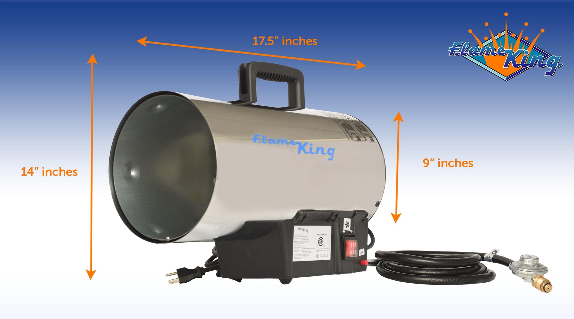 Flame King Forced Air Heater Portable Propane Tank Outdoor 60,000 BTU - Skoutley Outdoors LLC