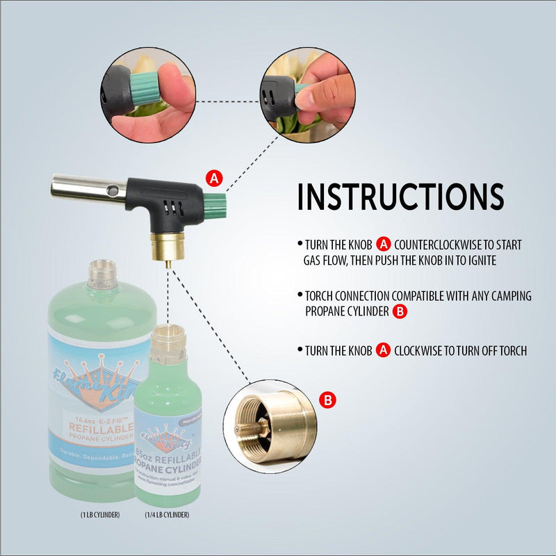 Load image into Gallery viewer, Flame King Mini Propane Blow Torch Head 10,000 BTU for Kitchen and Soldering
