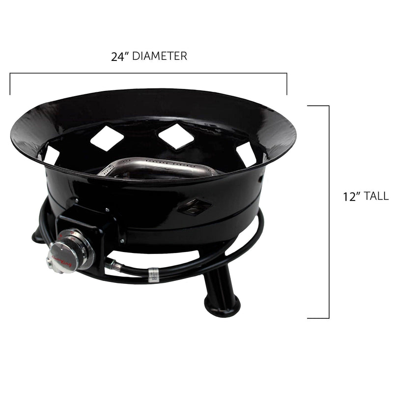 Load image into Gallery viewer, Flame King Outdoor Portable Propane Gas 24&quot; Fire Pit Bowl with Self Igniter Cover Carry Straps
