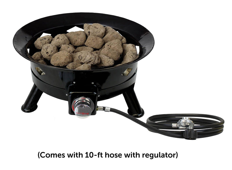 Load image into Gallery viewer, Flame King Outdoor Portable Propane Gas 24&quot; Fire Pit Bowl with Self Igniter Cover Carry Straps
