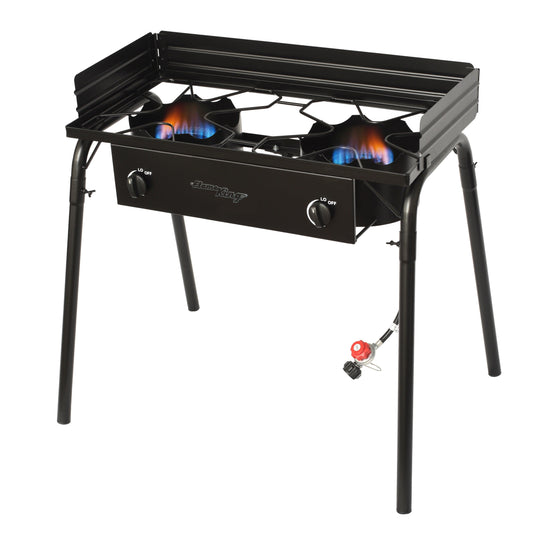 Flame King Outdoor Propane Double Dual Burner Cooker Stove - Skoutley Outdoors LLC