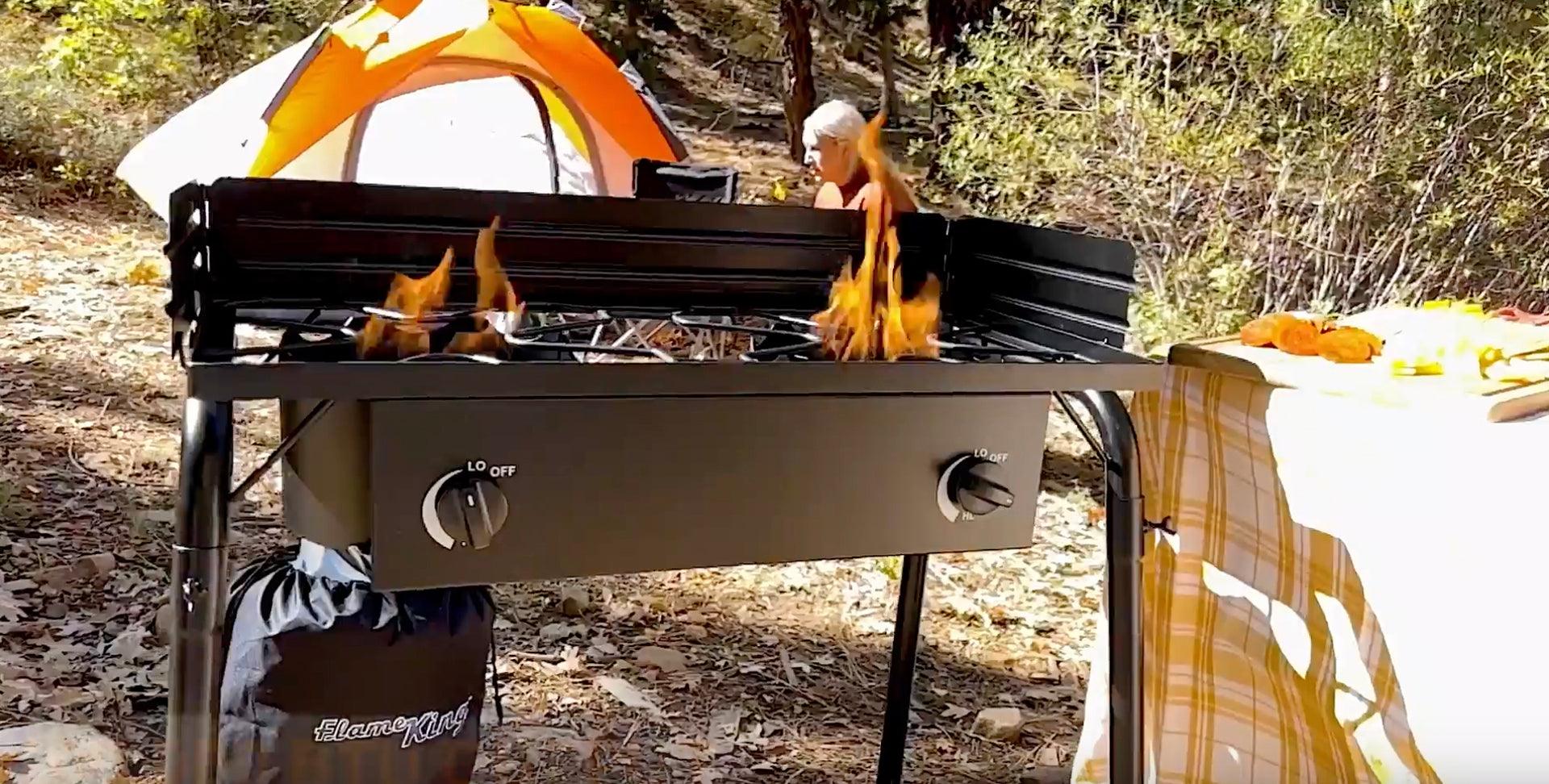 Flame King Outdoor Propane Double Dual Burner Cooker Stove - Skoutley Outdoors LLC