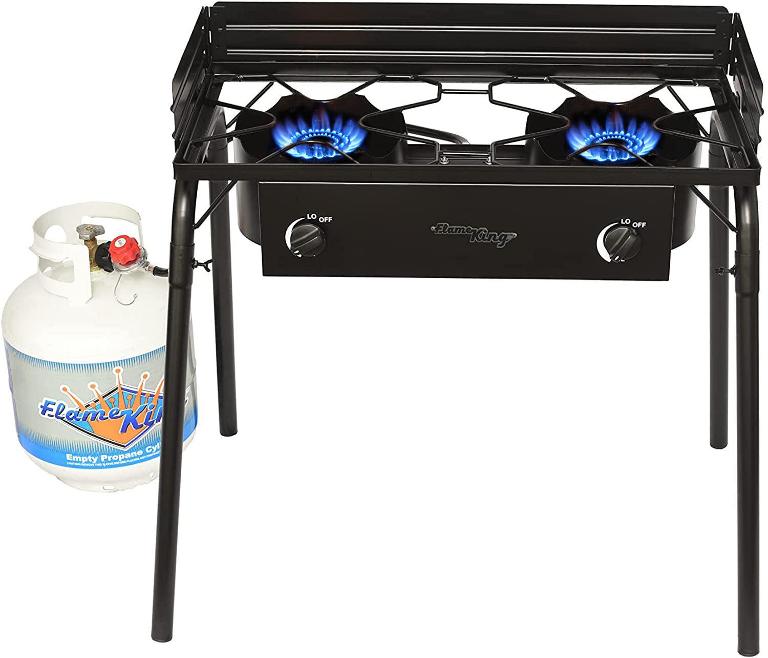 Flame King Outdoor Propane Double Dual Burner Cooker Stove - Skoutley Outdoors LLC