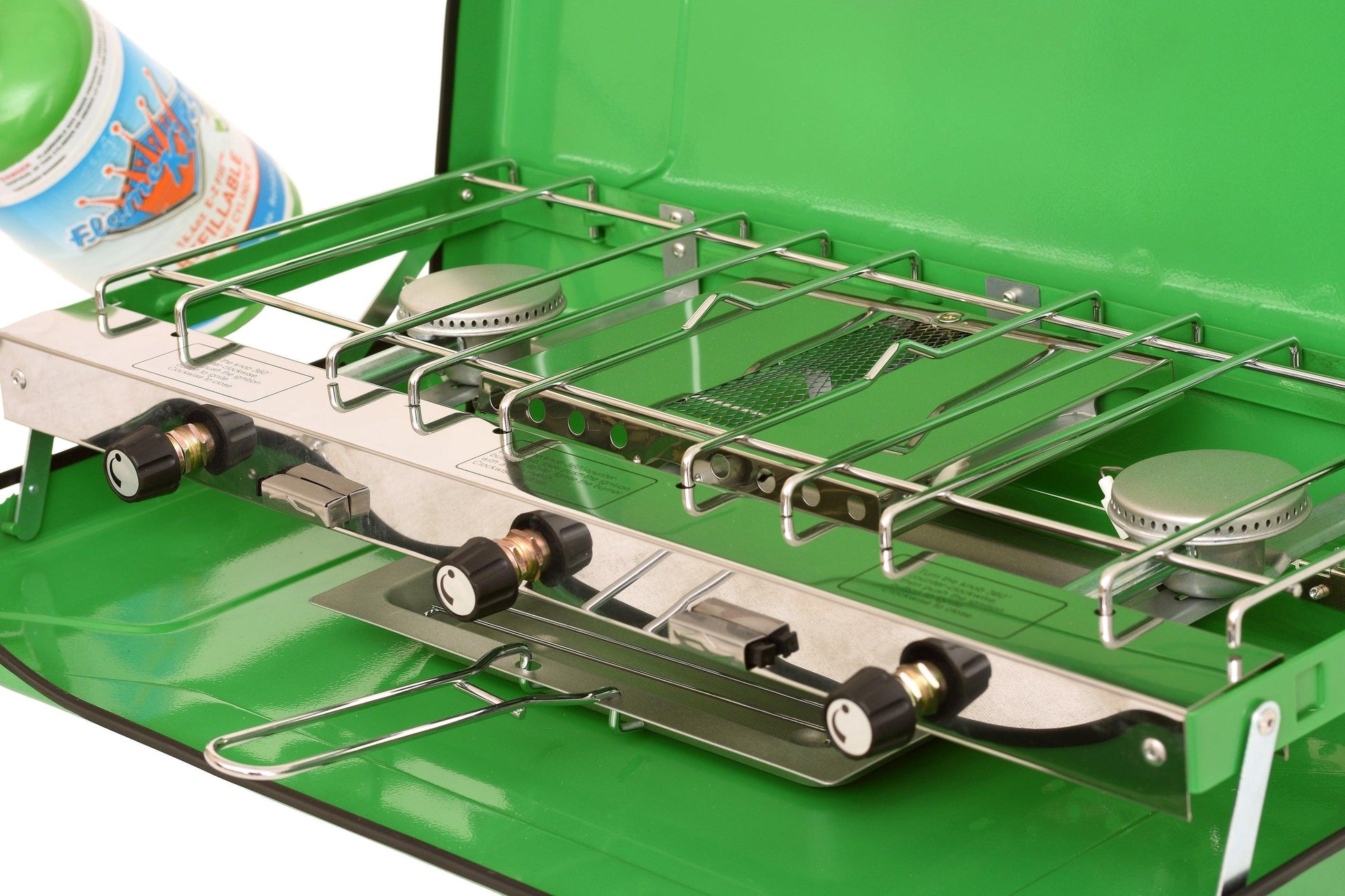 Flame King Portable 3 Burner Grill Propane Gas Camping Stove Toast Tray - Skoutley Outdoors LLC