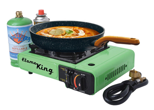 Flame King Portable Butane & Propane Gas Stove with Single Burner - Skoutley Outdoors LLC
