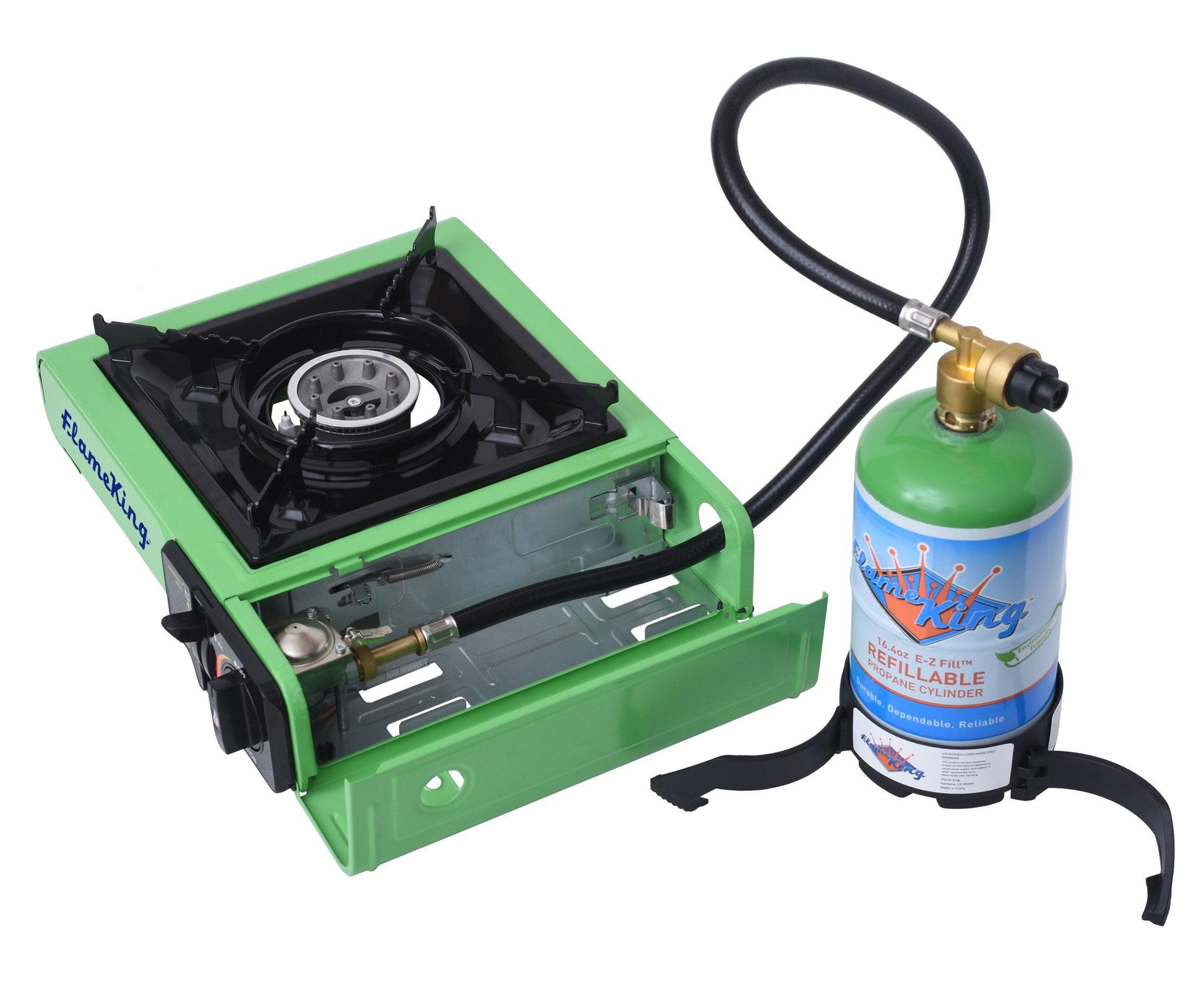 Flame King Portable Butane & Propane Gas Stove with Single Burner - Skoutley Outdoors LLC