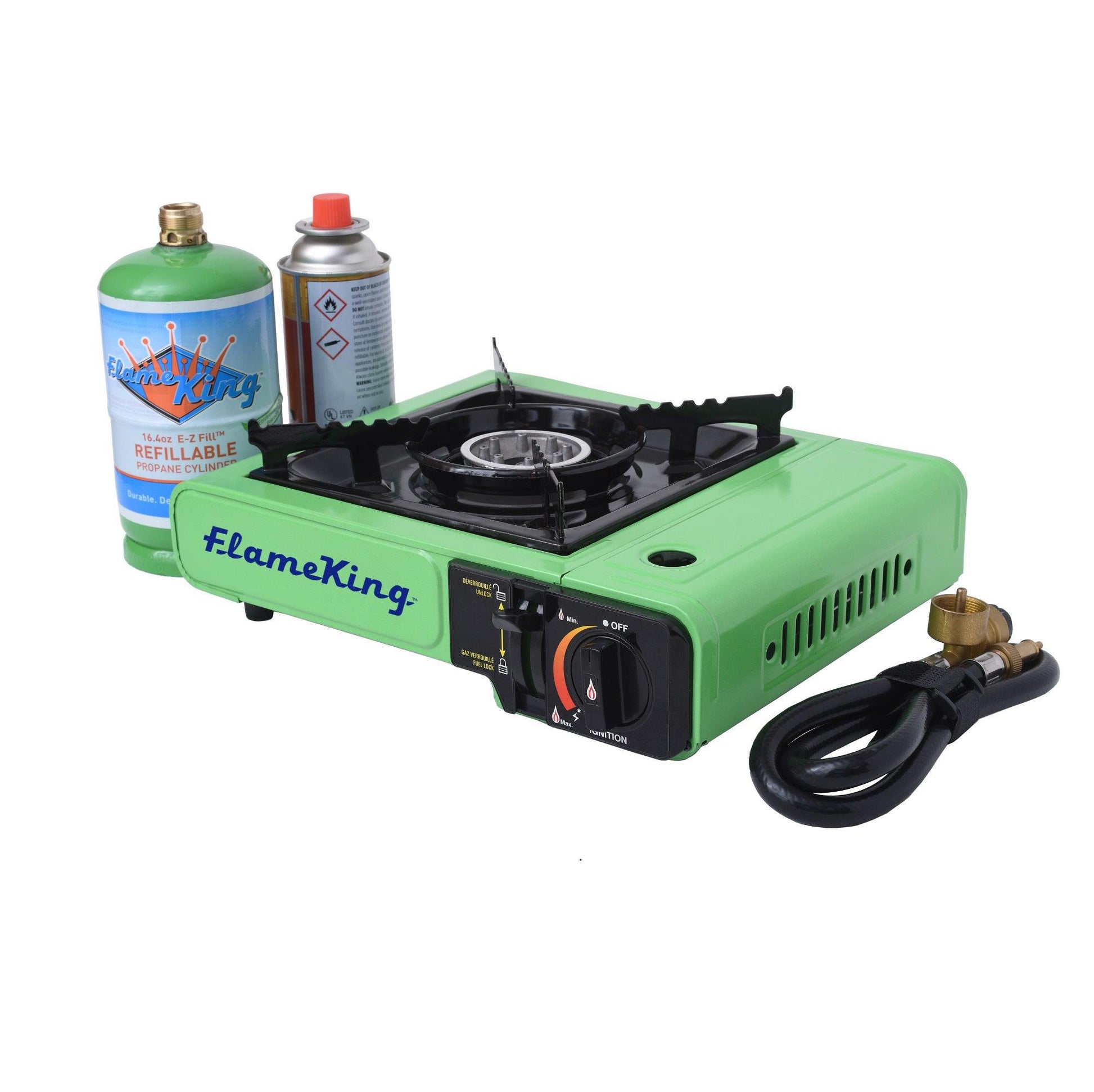 Flame King Portable Butane & Propane Gas Stove with Single Burner - Skoutley Outdoors LLC