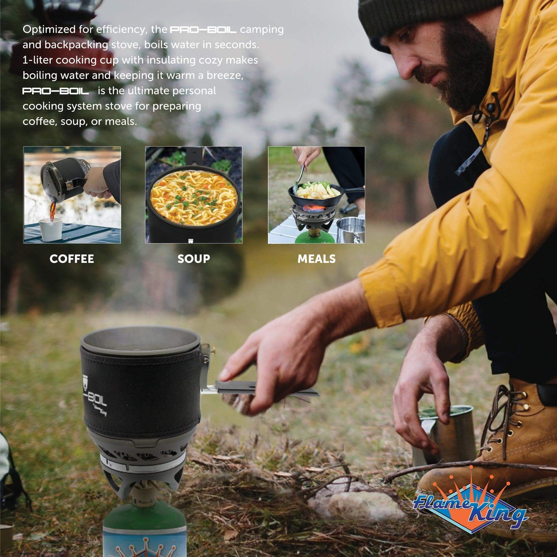 Flame King Pro-Boil Camping and Backpacking Stove Cooking System - Skoutley Outdoors LLC