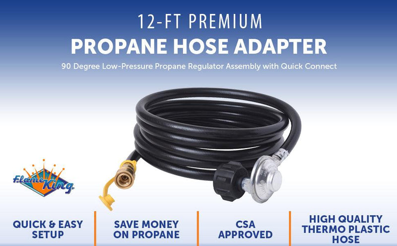 Load image into Gallery viewer, Flame King Propane Regulator Hose with Quick Connect - 12 feet
