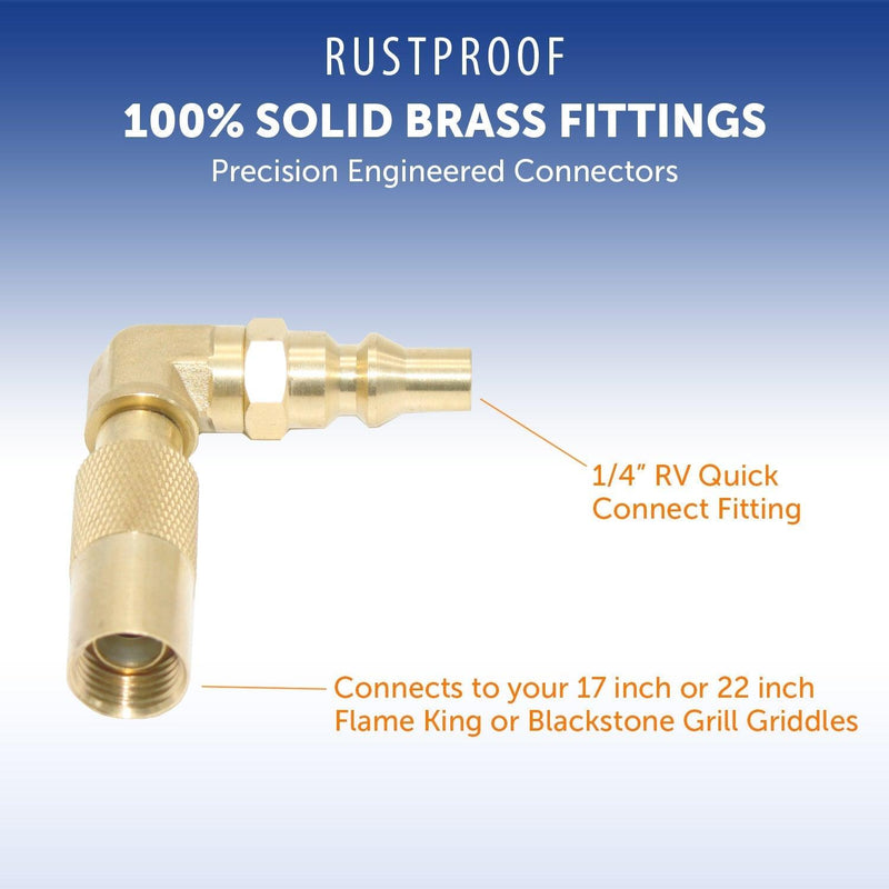 Load image into Gallery viewer, Flame King RV Quick Connect Elbow Adapter for 17" or 22" Griddle
