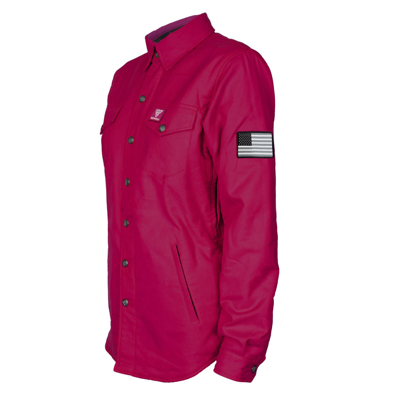 Load image into Gallery viewer, Protective Flannel Shirt for Women - Red Maroon Solid
