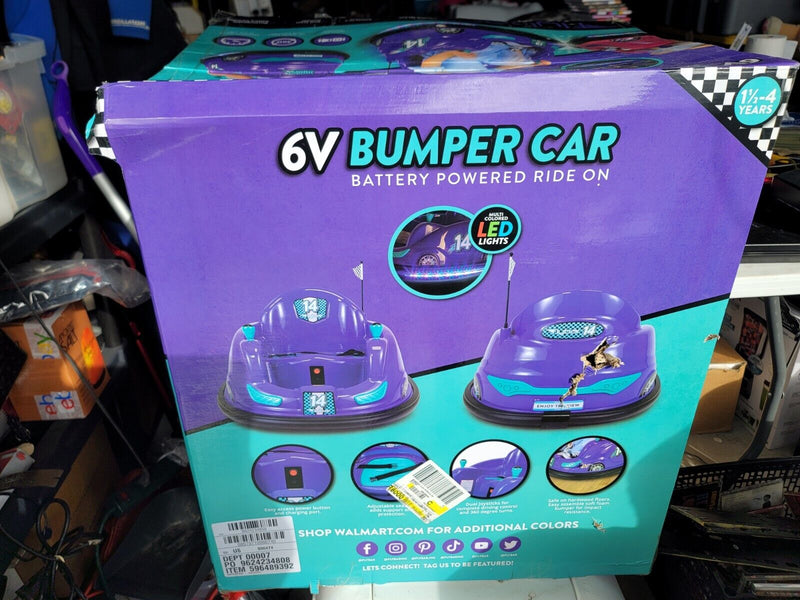 Load image into Gallery viewer, Flybar 6V Bumper Car: Battery-Powered Ride On with LED Lights for Endless Fun
