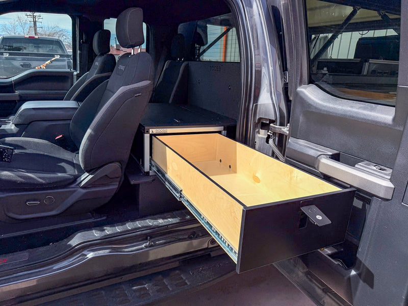 Load image into Gallery viewer, Ford - F150 - 2015-Present - 13th-14th Gen - Super Cab - without the center mounted B&amp;O Subwoofer - Explore Series - Single Drawer Module - With Fitted Top Plate
