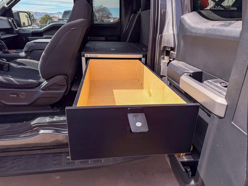 Load image into Gallery viewer, Ford - F150 - 2015-Present - 13th-14th Gen - Super Cab - without the center mounted B&amp;O Subwoofer - Explore Series - Single Drawer Module - With Fitted Top Plate
