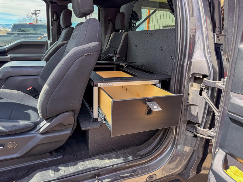 Load image into Gallery viewer, Ford - F150 - 2015-Present - 13th-14th Gen - Super Cab - without the center mounted B&amp;O Subwoofer - Explore Series - Single Drawer Module - With Fitted Top Plate
