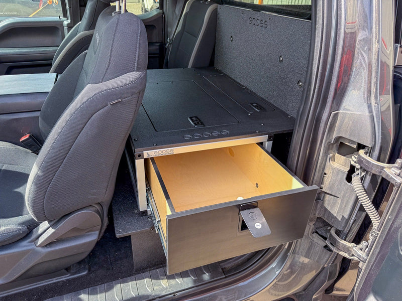 Load image into Gallery viewer, Ford - F150 - 2015-Present - 13th-14th Gen - Super Cab - without the center mounted B&amp;O Subwoofer - Explore Series - Single Drawer Module - With Fitted Top Plate
