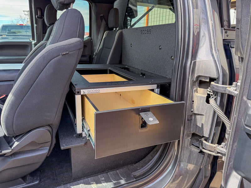 Load image into Gallery viewer, Ford - F150 - 2015-Present - 13th-14th Gen - Super Cab - without the center mounted B&amp;O Subwoofer - Explore Series - Single Drawer Module - With Fitted Top Plate

