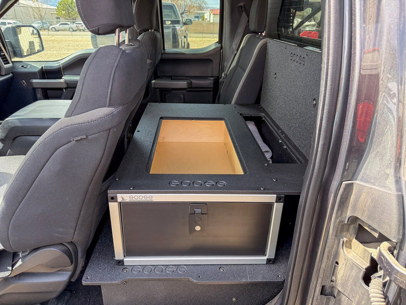 Load image into Gallery viewer, Ford - F150 - 2015-Present - 13th-14th Gen - Super Cab - without the center mounted B&amp;O Subwoofer - Explore Series - Single Drawer Module - With Fitted Top Plate
