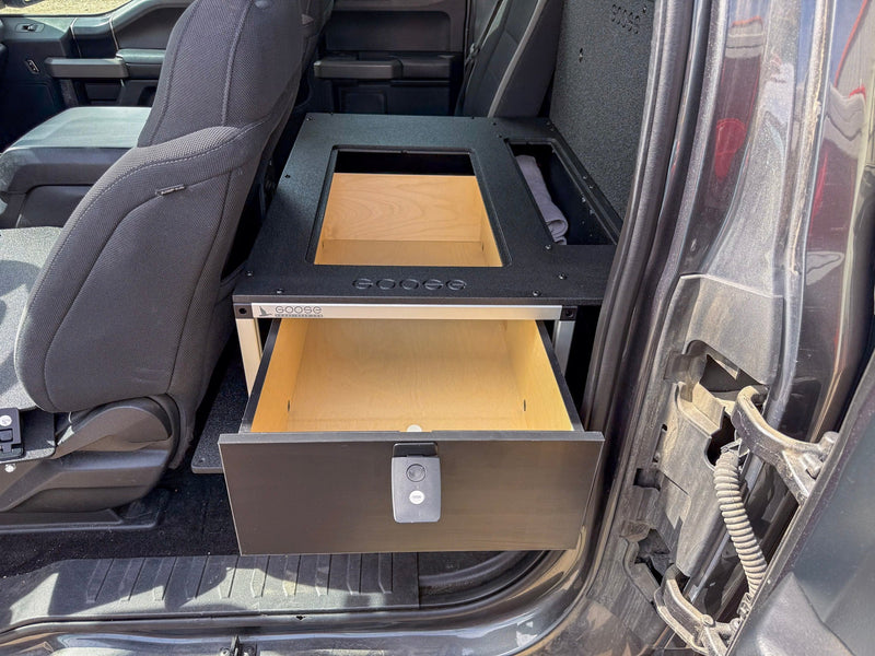 Load image into Gallery viewer, Ford - F150 - 2015-Present - 13th-14th Gen - Super Cab - without the center mounted B&amp;O Subwoofer - Explore Series - Single Drawer Module - With Fitted Top Plate
