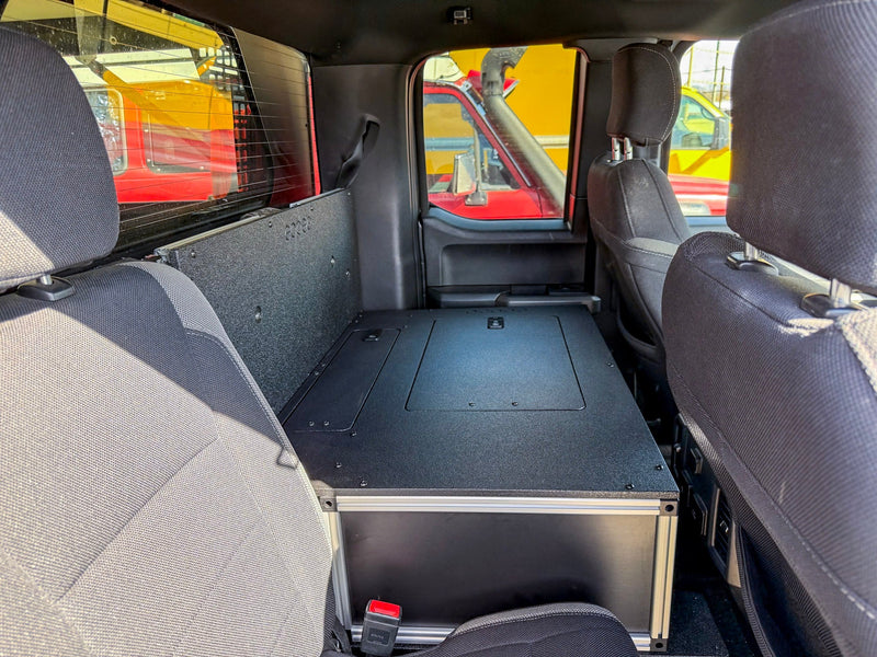 Load image into Gallery viewer, Ford - F150 - 2015-Present - 13th-14th Gen - Super Cab - without the center mounted B&amp;O Subwoofer - Explore Series - Single Drawer Module - With Fitted Top Plate
