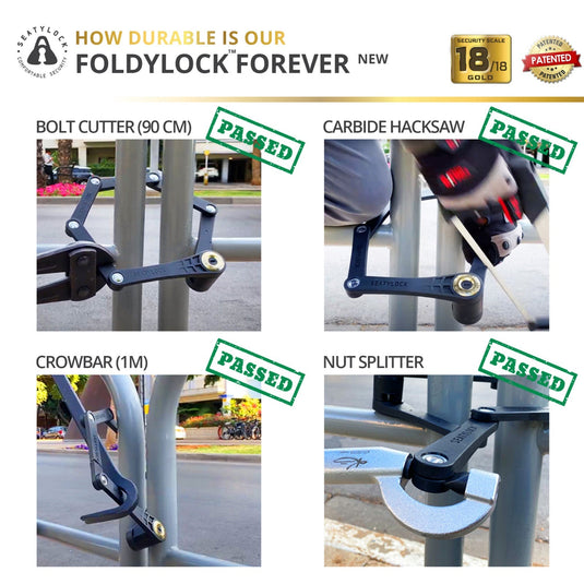 Foldylock Forever ART 3 Stars Certified Folding Bike Lock