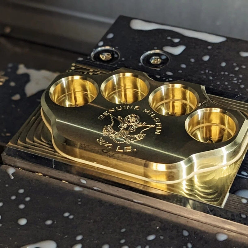 Load image into Gallery viewer, 3/4lb Brass Knuckle “We The People” Solid Brass Paperweight
