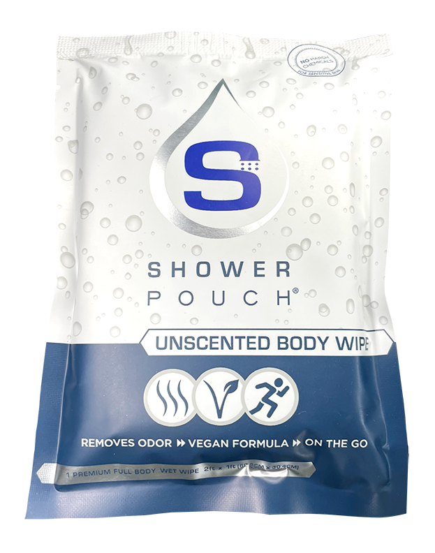 5-pack Shower Pouch XL (2' x 1') Body Wipes